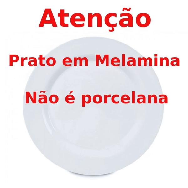 Imagem de Prato de Melamina / Plastico para Sobremesa 17,5 Cm Branco  Bestfer 