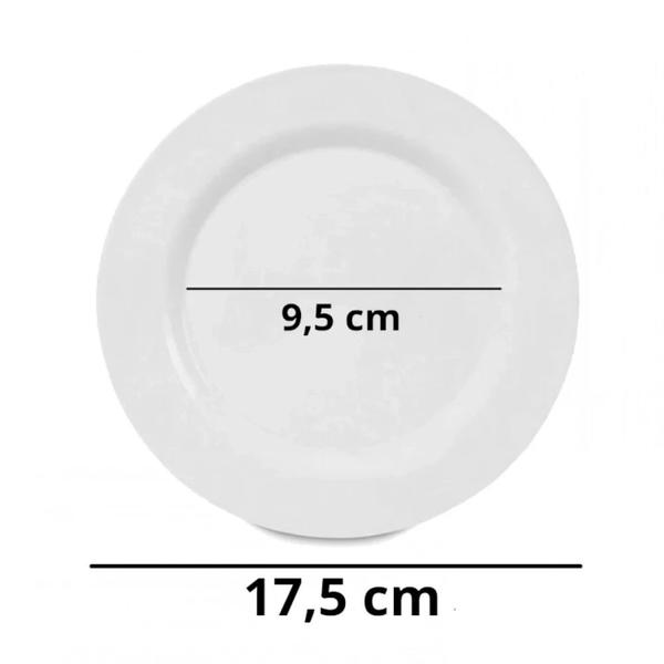 Imagem de Prato de Melamina / Plastico para Sobremesa 17,5 Cm Branco  Bestfer 