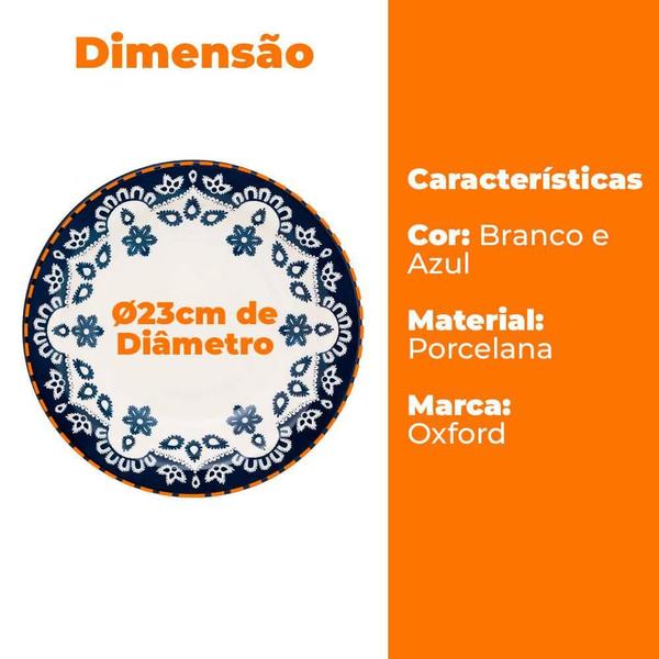 Prato de Porcelana Fundo Oxford Floreal Energy 23cm 1 peça 6796-Avulso Imagem de Prato de Porcelana Fundo Oxford Floreal Energy 23cm 1 peça 6796-Avulso