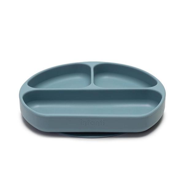 Prato de Silicone com Divisórias Piccolo Azul - Infanti Imagem de Prato de Silicone com Divisórias Piccolo Azul - Infanti