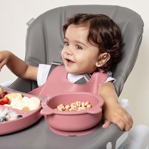 Prato de Silicone com Divisórias Piccolo Rosa - Infanti Imagem de Prato de Silicone com Divisórias Piccolo Rosa - Infanti