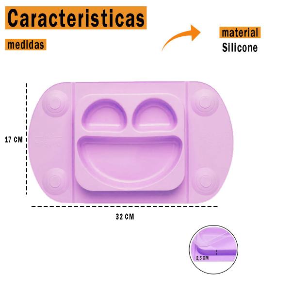 Prato de Silicone Portátil Infantil Para Bebês Com Repartições Ventosas Tampa e Livre de BPA mimo6612 - Mimo Style Imagem de Prato de Silicone Portátil Infantil Para Bebês Com Repartições Ventosas Tampa e Livre de BPA mimo6612