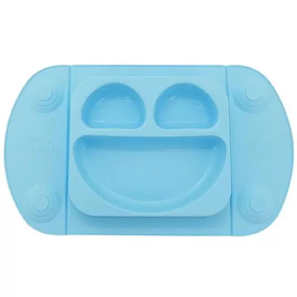 Prato de Silicone Portátil para Bebê Azul Claro - Mimo Style Imagem de Prato de Silicone Portátil para Bebê Azul Claro - Mimo Style