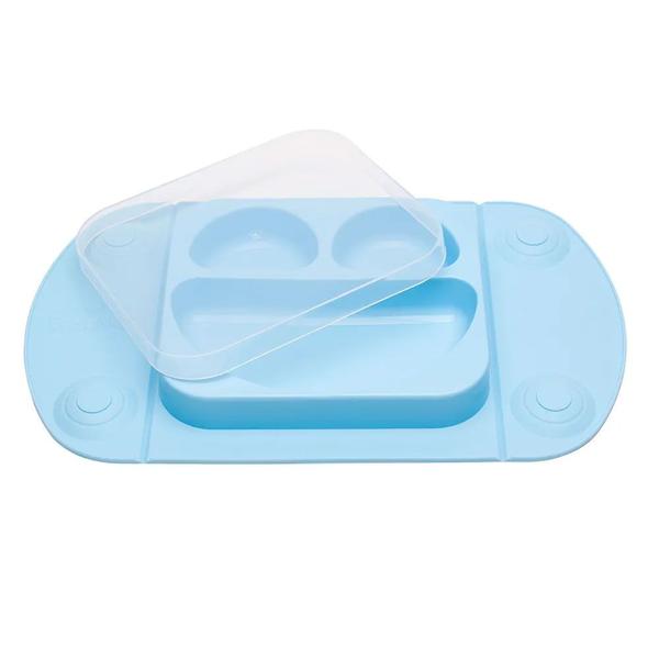 Imagem de Prato De Silicone Portátil Para Bebê Azul Prático Mimo Style