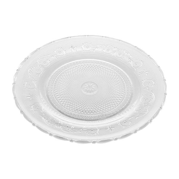 Prato de Sobremesa Angel Luxo Vidro Transparente Lyor 18cm Imagem de Prato de Sobremesa Angel Luxo Vidro Transparente Lyor 18cm