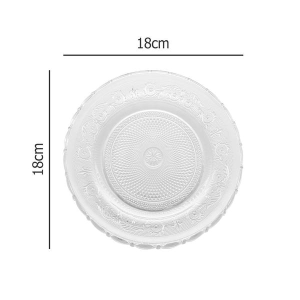 Prato de Sobremesa Angel Luxo Vidro Transparente Lyor 18cm Imagem de Prato de Sobremesa Angel Luxo Vidro Transparente Lyor 18cm