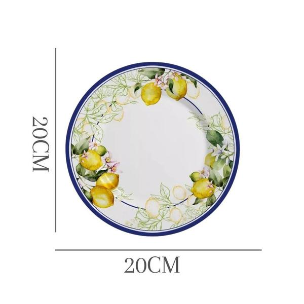 Imagem de Prato de Sobremesa de Cerâmica Limão e Flores Sorrento  Alleanza 20cm 2ª Linha