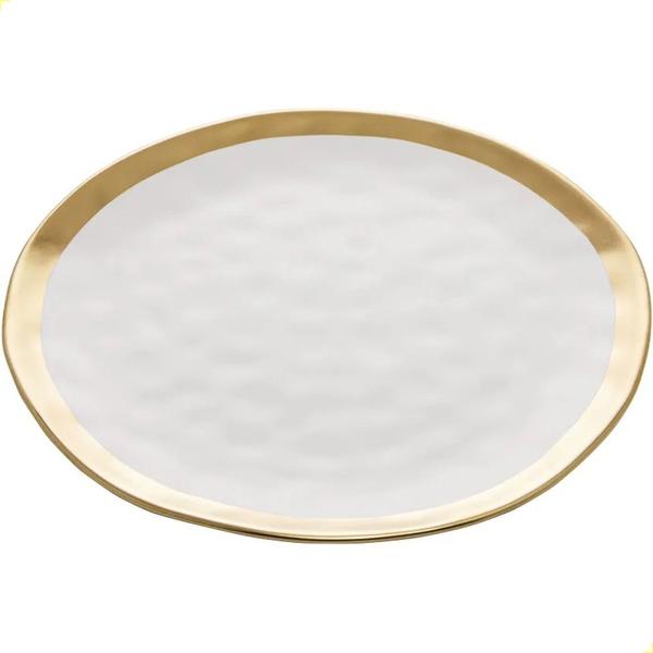 Imagem de Prato de sobremesa dubai porcelana branco e dourado - wolff