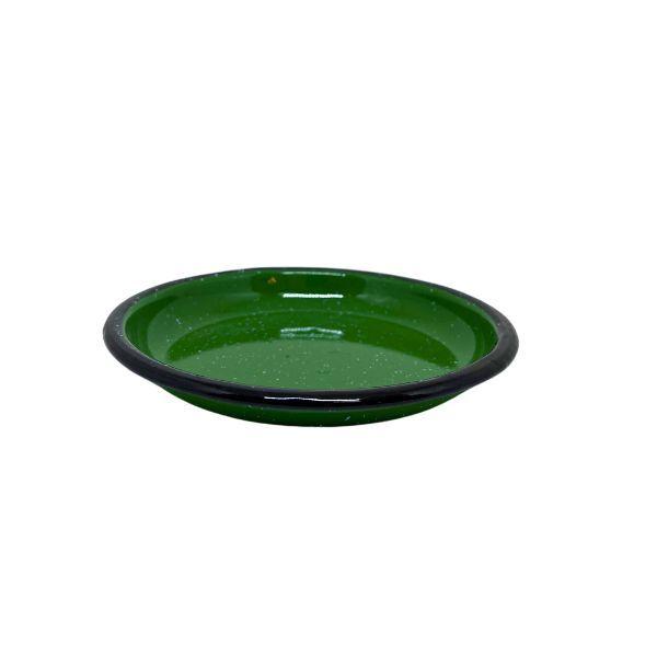 Imagem de Prato de Sobremesa Esmaltado Verde Gratinado - 16 cm