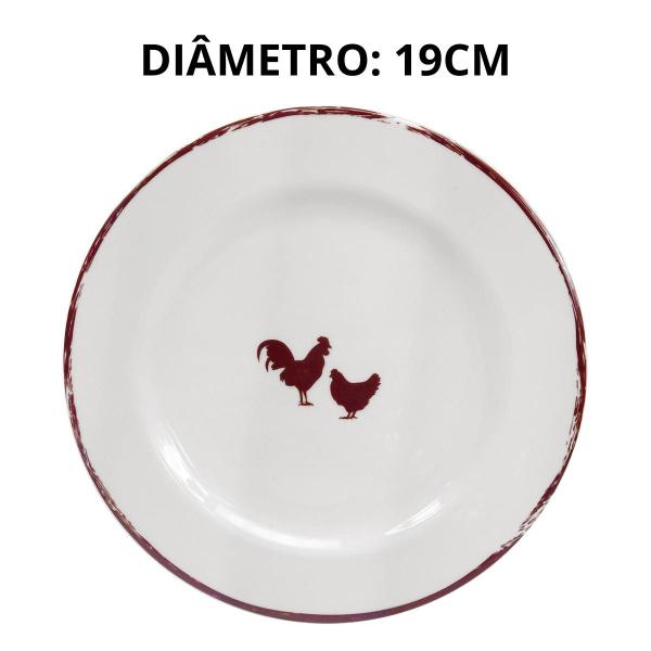 Imagem de Prato De Sobremesa Fazenda 19 Cm - Galinha - Porcelana