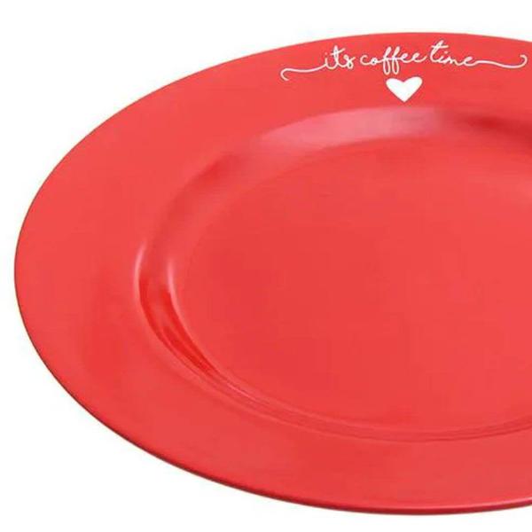 Imagem de Prato de sobremesa porcelana lamour vermelho 19cm - HAUSKRAFT