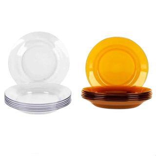 Prato de vidro fundo 23cm 6pçs - Em casa Tem Glass Imagem de Prato de vidro fundo 23cm 6pçs