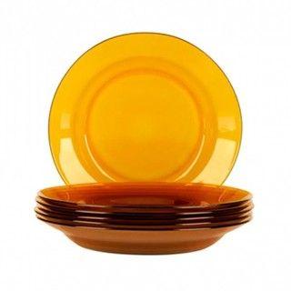 Prato de vidro fundo 23cm 6pçs - Em casa Tem Glass Imagem de Prato de vidro fundo 23cm 6pçs