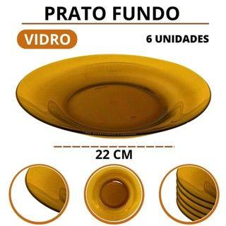 Imagem de Prato de vidro fundo 23cm 6pçs