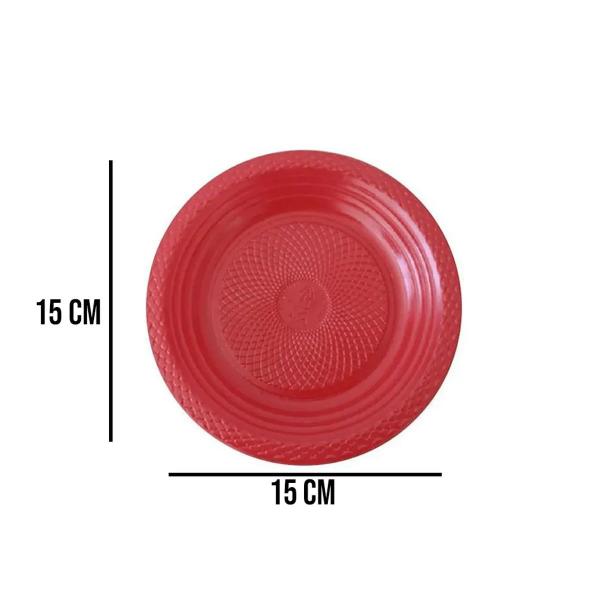 Imagem de Prato Descartável Vermelho 15cm - 10 Unidades