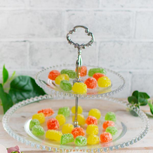 Imagem de Prato Duplo Para Doces Cup Cake Cristal Wolff 2 Andares