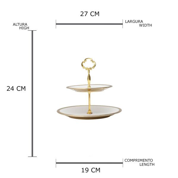 Imagem de Prato Duplo Porcelana p/ Doces Paddy Wolff