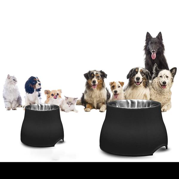 Imagem de Prato elevado para cães Dogit Black Large com capacidade de 900 ml