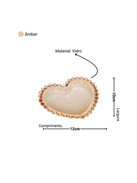 Imagem de Prato em formato de coração Pearl âmbar 12cm