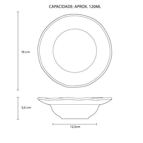 Imagem de Prato Entrada Sobremesa Cerâmica Orgânico Carbon 19cm - 1und