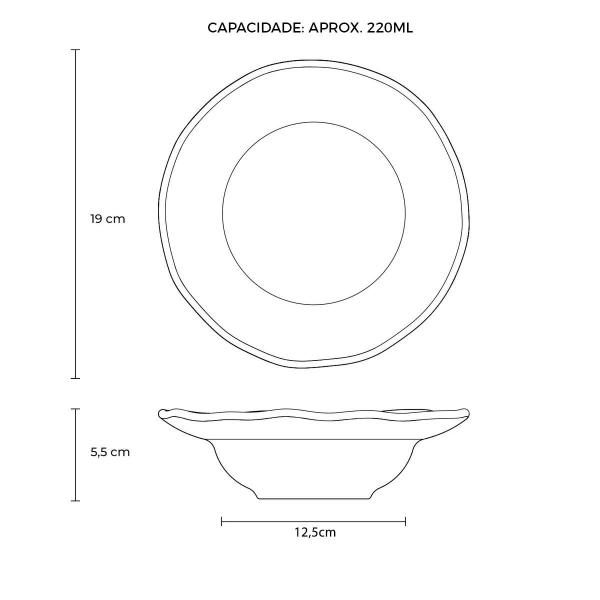 Imagem de Prato Entrada Sobremesa Cerâmica Orgânico Litchi 19cm - 1und