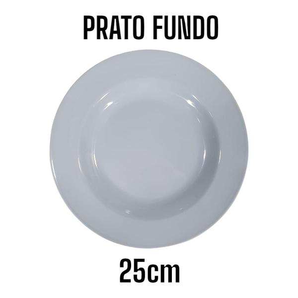 Prato Fundo 25cm + Prato Raso 20cm Para Jantar Com Sobremesa - Hauskraft Imagem de Prato Fundo 25cm + Prato Raso 20cm Para Jantar Com Sobremesa