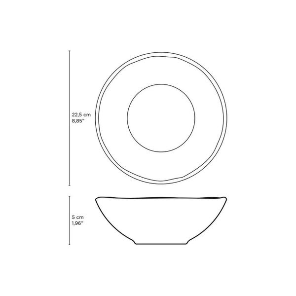 Imagem de Prato Fundo Cerâmica Stoneware Linhas Echo 22,5 cm - 1 Unid.