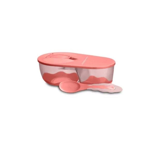 Imagem de Prato Fundo Com Divisória E Colher Funny Meal Rosa Multikids Baby - BB054