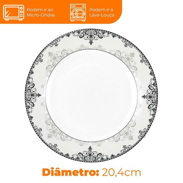 Imagem de Prato Fundo de Porcelana Liliana 20,4cm 1 Peça - Hauskraft