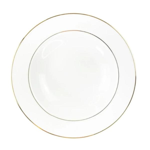 Imagem de Prato Fundo de Porcelana Luxo Borda Dourada 20,5cm Majesty Gold Mesa Posta