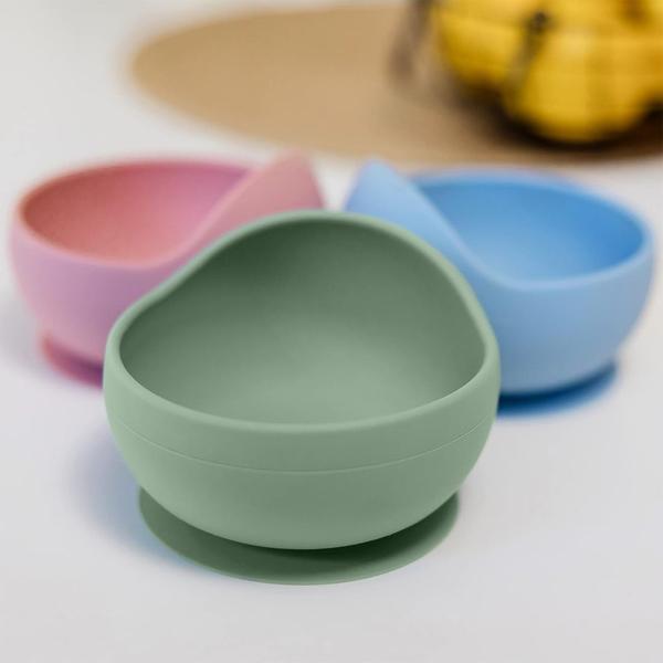 Imagem de Prato Fundo Infantil Oval Silicone Ventosas Buba