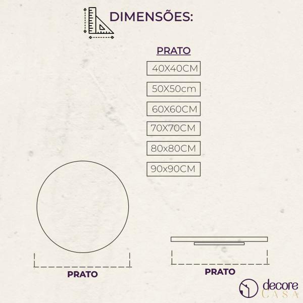 Prato giratório laminado para servir na mesa 80 cm - Decore Casa Imagem de Prato giratório laminado para servir na mesa 80 cm