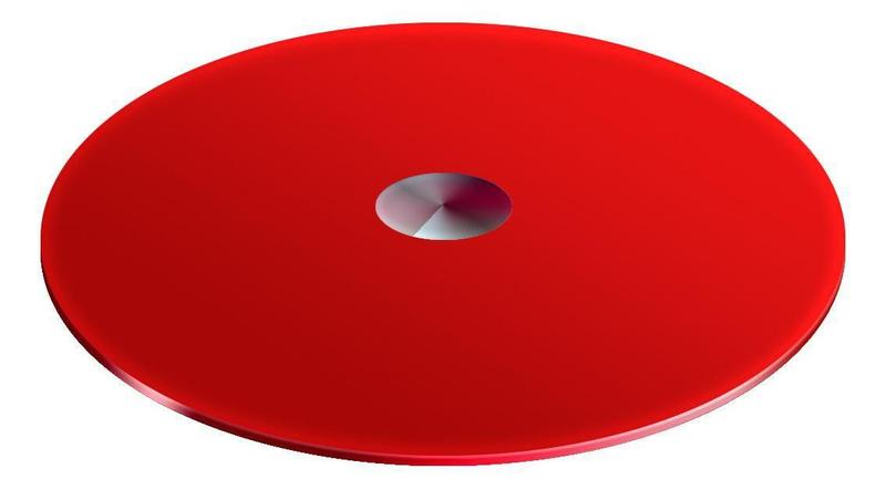 Prato Giratório Vidro Temperado 8Mm Vermelho 80Cm - Tuberias Imagem de Prato Giratório Vidro Temperado 8Mm Vermelho 80Cm