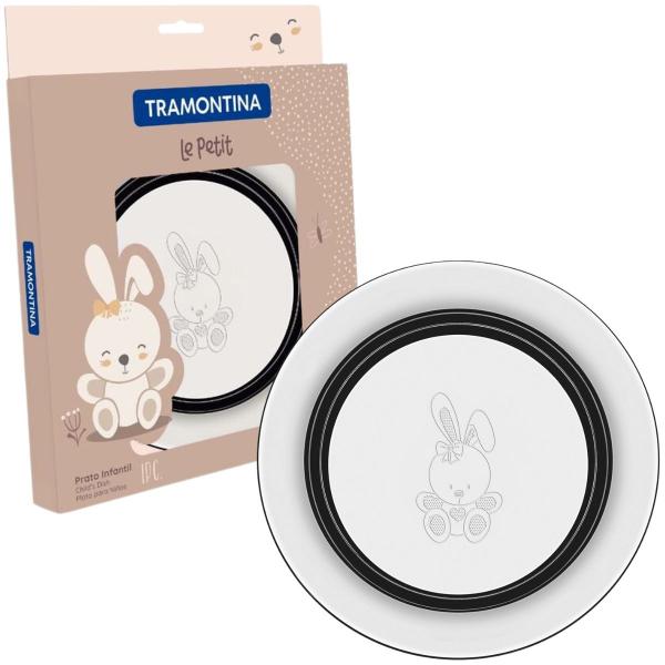Prato Infantil Aço Inox Tramontina Le Petit Alimentação Bebê Imagem de Prato Infantil Aço Inox Tramontina Le Petit Alimentação Bebê