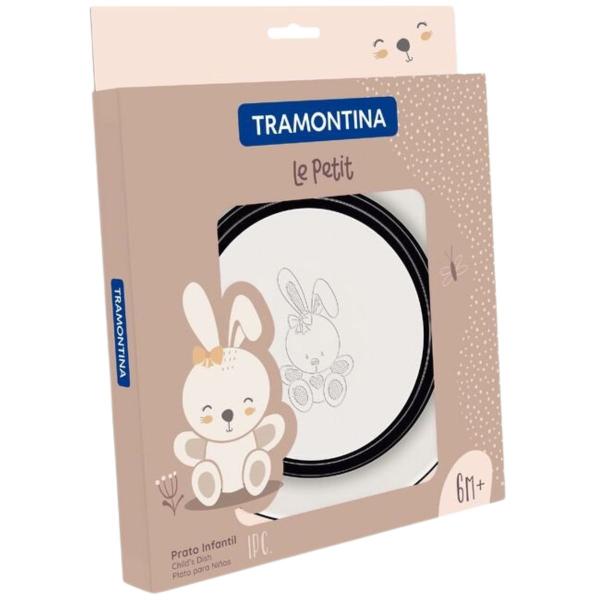 Prato Infantil Aço Inox Tramontina Le Petit Alimentação Bebê Imagem de Prato Infantil Aço Inox Tramontina Le Petit Alimentação Bebê