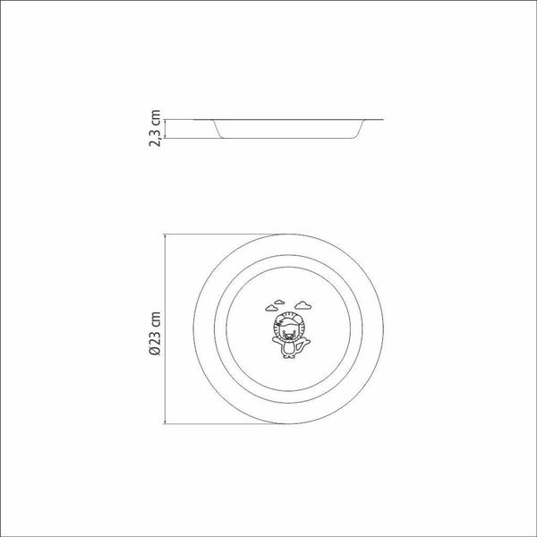 Imagem de Prato Infantil Baby Friends em Aço Inox 23 cm Tramontina