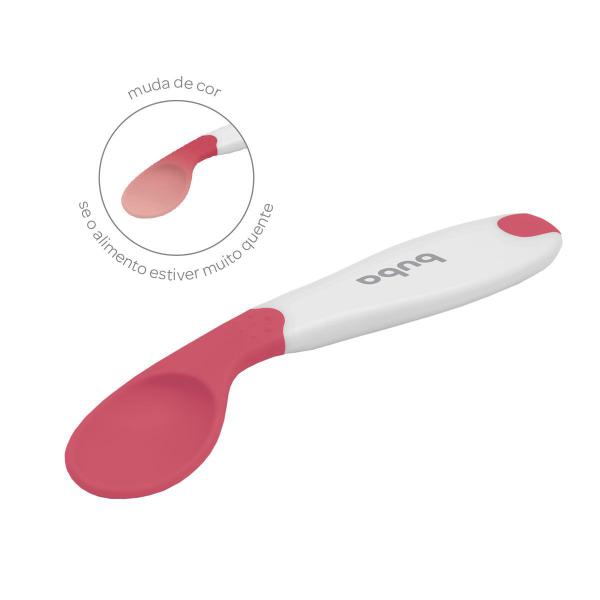 Prato Infantil com Divisórias Hipopotamo Rosa e Kit 2 Colheres Termossensíveis Curvadas Buba Imagem de Prato Infantil com Divisórias Hipopotamo Rosa e Kit 2 Colheres Termossensíveis Curvadas Buba