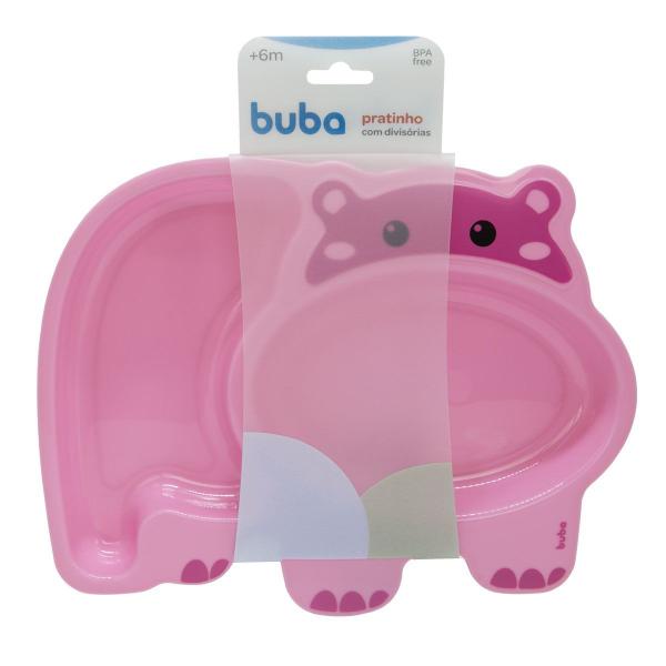 Prato Infantil com Divisórias Hipopotamo Rosa e Kit 2 Colheres Termossensíveis Curvadas Buba Imagem de Prato Infantil com Divisórias Hipopotamo Rosa e Kit 2 Colheres Termossensíveis Curvadas Buba