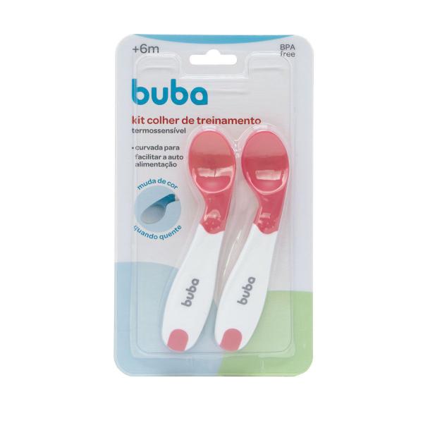 Prato Infantil com Divisórias Hipopotamo Rosa e Kit 2 Colheres Termossensíveis Curvadas Buba Imagem de Prato Infantil com Divisórias Hipopotamo Rosa e Kit 2 Colheres Termossensíveis Curvadas Buba