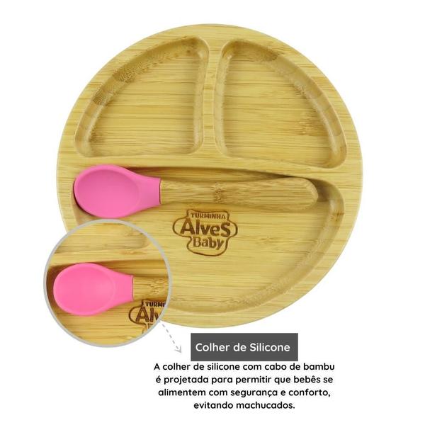 Prato Infantil De Bambu Ventosa 2Un - Turminha Alves Baby Imagem de Prato Infantil De Bambu Ventosa 2Un - Turminha Alves Baby
