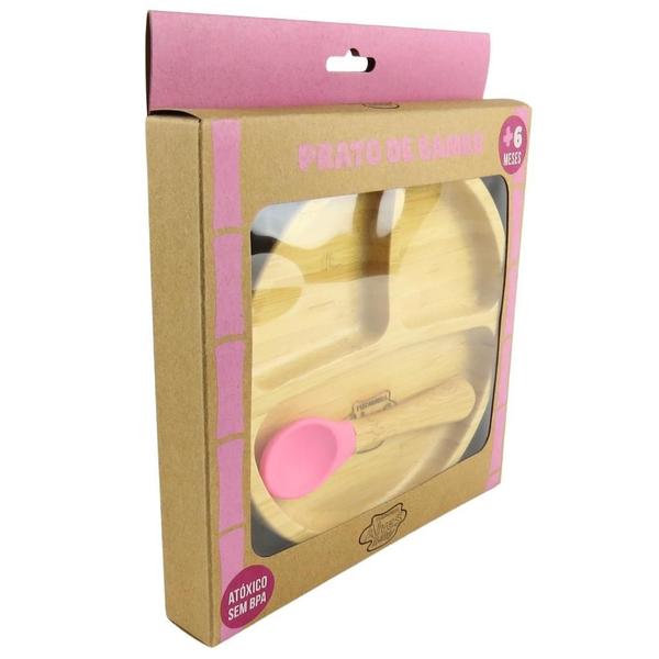 Prato Infantil De Bambu Ventosa 2Un - Turminha Alves Baby Imagem de Prato Infantil De Bambu Ventosa 2Un - Turminha Alves Baby