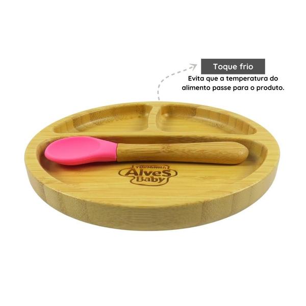 Prato Infantil De Bambu Ventosa 2Un - Turminha Alves Baby Imagem de Prato Infantil De Bambu Ventosa 2Un - Turminha Alves Baby