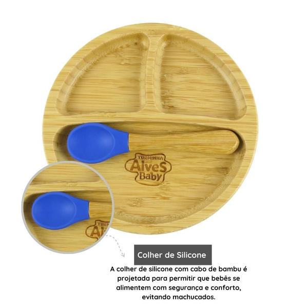 Prato Infantil De Bambu Ventosa 2Un - Turminha Alves Baby Imagem de Prato Infantil De Bambu Ventosa 2Un - Turminha Alves Baby