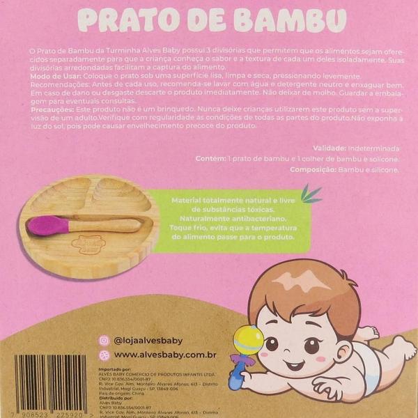 Imagem de Prato Infantil De Bambu Ventosa 2Un - Turminha Alves Baby