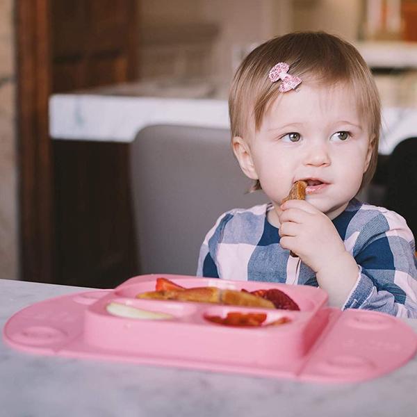 Prato Infantil Em Silicone Portátil Rosa - Bpa Free - Mimo Style Imagem de Prato Infantil Em Silicone Portátil Rosa - Bpa Free - Mimo Style