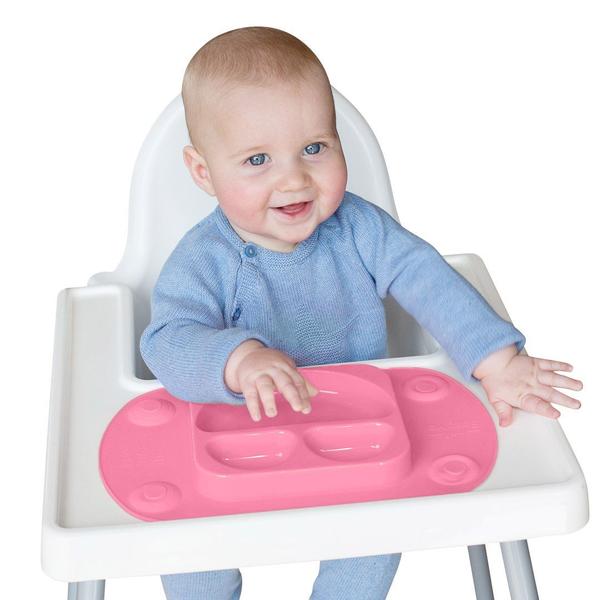 Prato Infantil Em Silicone Portátil Rosa - Bpa Free - Mimo Style Imagem de Prato Infantil Em Silicone Portátil Rosa - Bpa Free - Mimo Style
