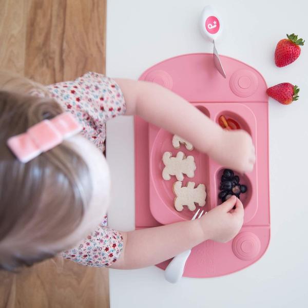 Prato Infantil Em Silicone Portátil Rosa - Bpa Free - Mimo Style Imagem de Prato Infantil Em Silicone Portátil Rosa - Bpa Free - Mimo Style