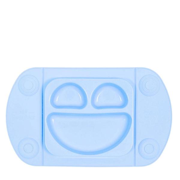 Prato Infantil Smile Silicone Azul 32X19CM - 32562 - Mimo style Imagem de Prato Infantil Smile Silicone Azul 32X19CM - 32562 - Mimo style