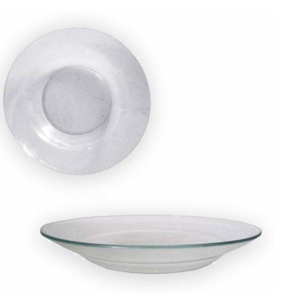 Prato Liso Vidro Fundo 23cm 1343TP - Generica Imagem de Prato Liso Vidro Fundo 23cm 1343TP