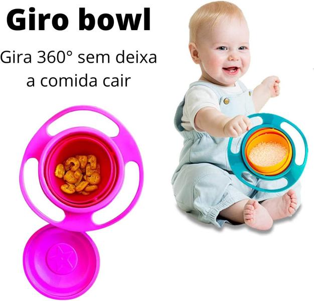 Imagem de Prato Mágico Infantil Giro Bowl Bebê  360 Graus Tigela Giratório Não Derrama